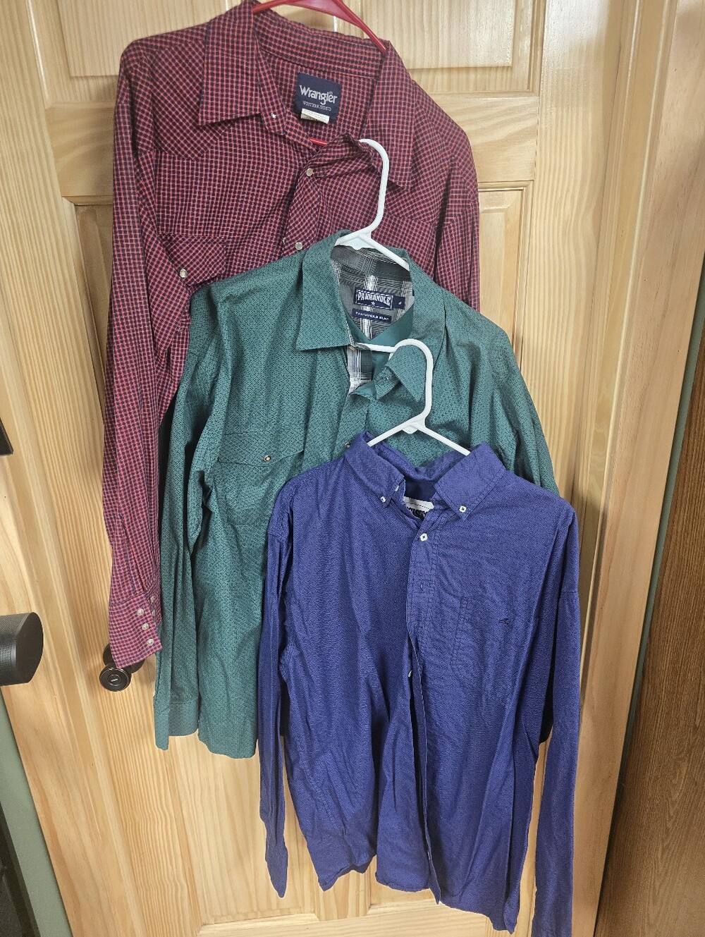 Wrangler Red Plaid Western Shirt with Green and Purple Button-Downs
